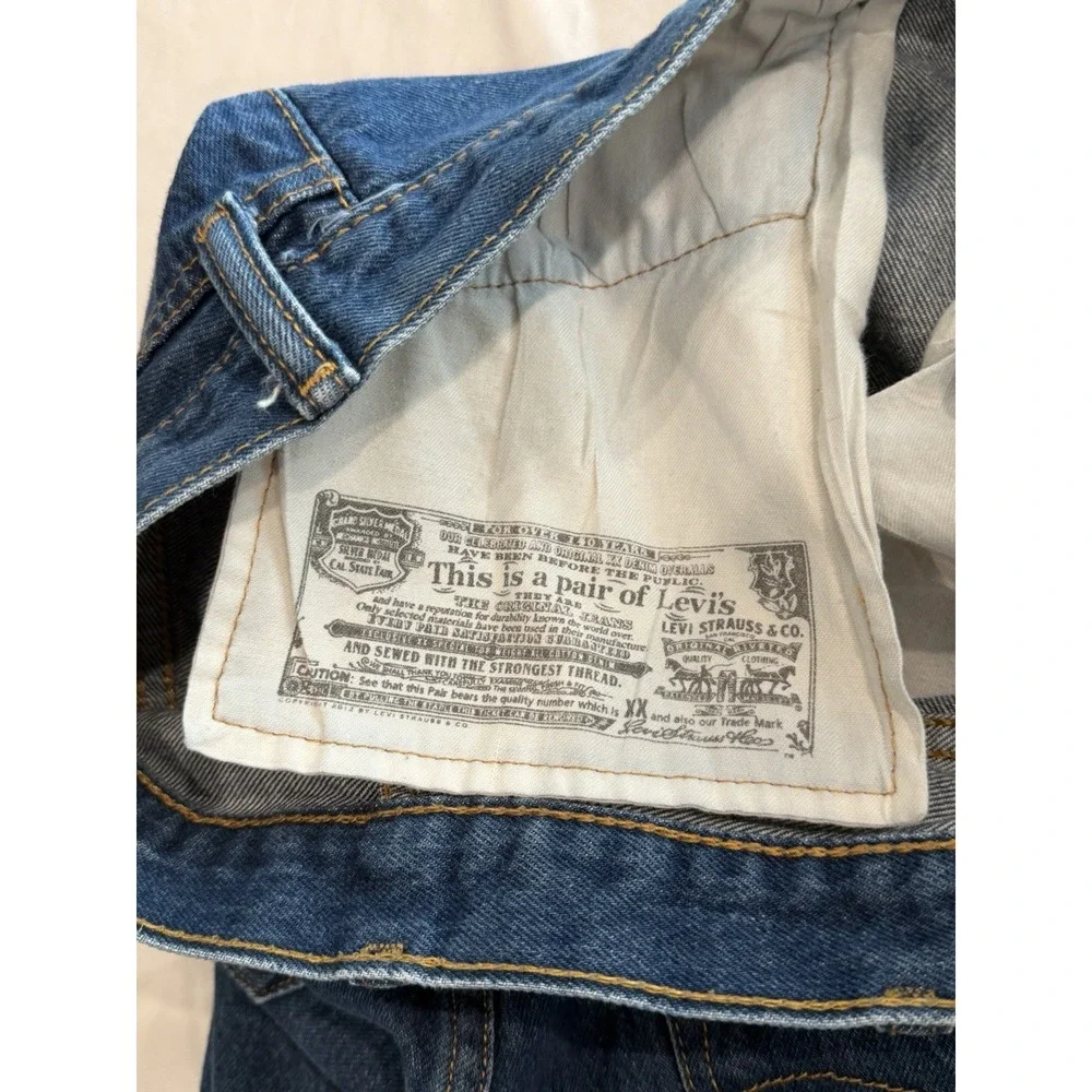 Vintage 90's Made USA Classic Levis 501 Button Fly Blue Jeans 34 X 29 Pants Y2K
